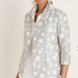 Chico’s Circles and Shine gray jacquard jacket 3 (XL)